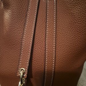 Brown Leather Tote Bucket Bag Larger Version 22 CM